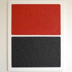 Henk Broeke O.62 Red & Black structure in paper maché - 100 x 80 cm 